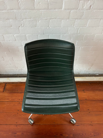 ARPER CATIFA 46 STUDIO / OFFICE CHAIR DARK GREEN LEATHER