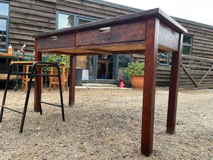 Iroko science lab table / desk from Smithdon school brutalist design c1954
