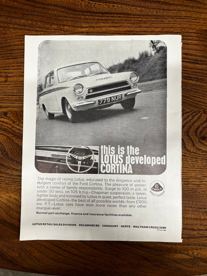 Ford Lotus Cortina original advertisement