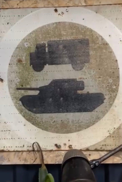 Military base Tank sign c1960s