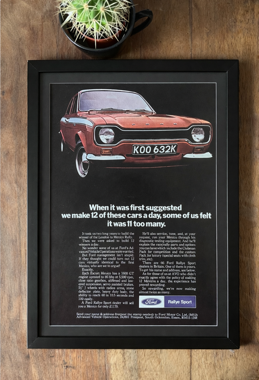 Ford Escort MK1 Mexico original magazine advertisement 1971