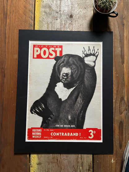 Vintage Magazine Cover - Russian Bear, Picture Post, Original 1940
