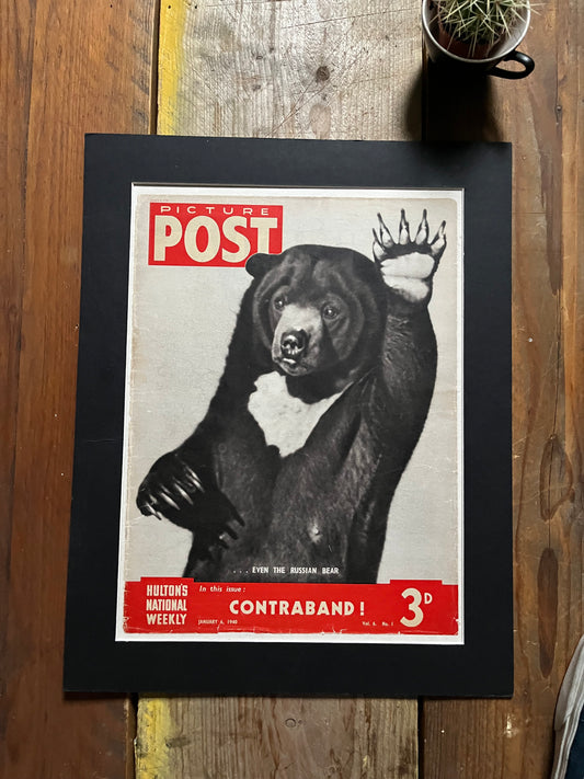 Vintage Magazine Cover - Russian Bear, Picture Post, Original 1940