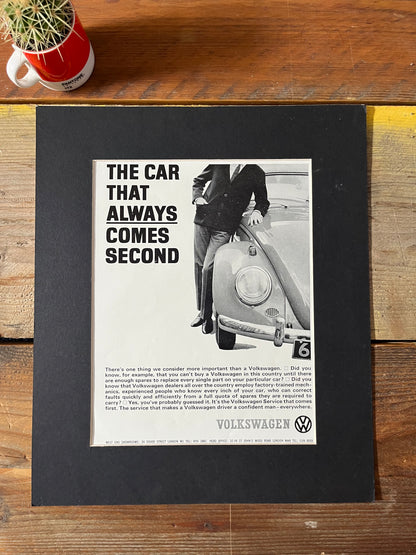 Vintage VW Volkswagen Beetle advertising print - 1960s