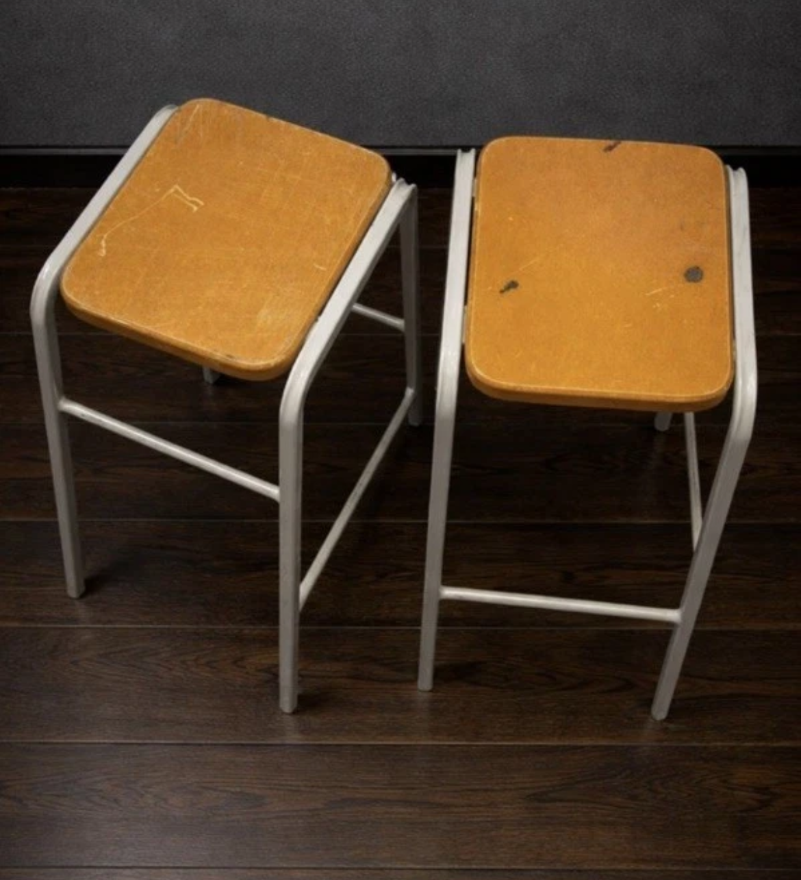 Ten Vintage School Lab Stools