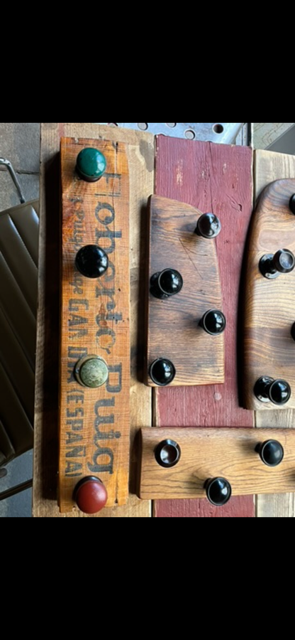 Reclaimed Spanish orange crate coat hanger