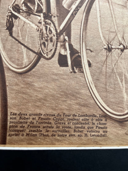 Fausto Coppi / Louison Bobet  vintage cycling print 1951