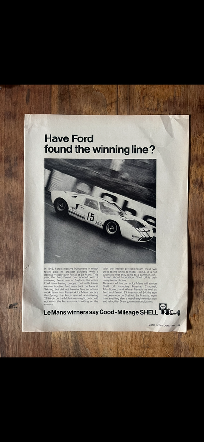 Ford Le Mans original vintage advertisement c1967