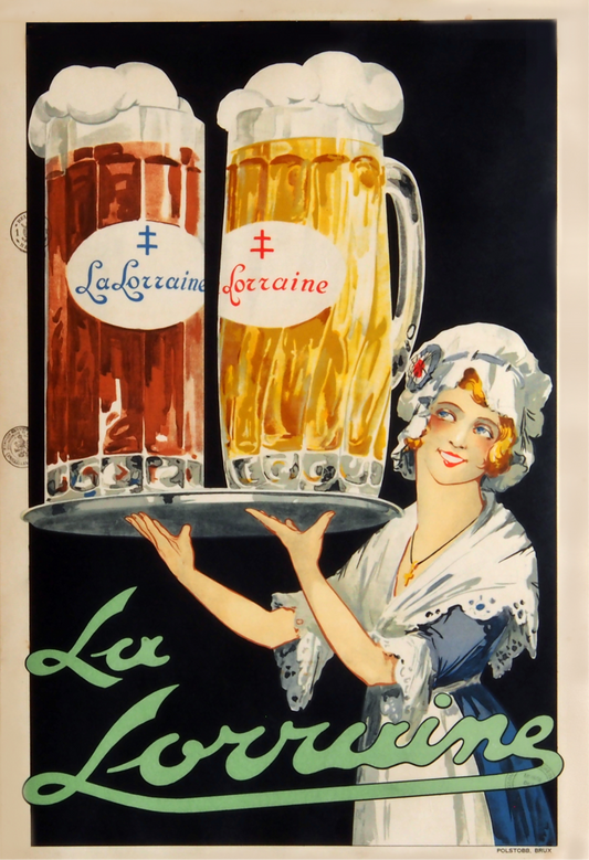 La Lorraine beer vintage advertising poster
