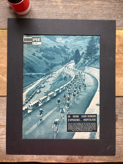 Tour de France vintage print - Alps Grand st Bernard 1959