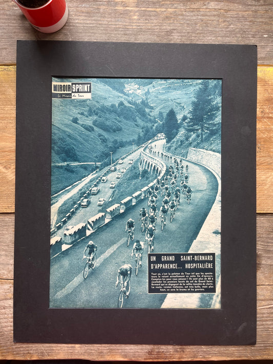 Tour de France vintage print - Alps Grand st Bernard 1959