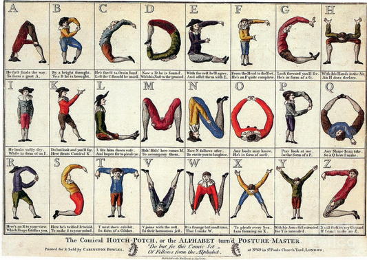Vintage Mensch alphabet poster