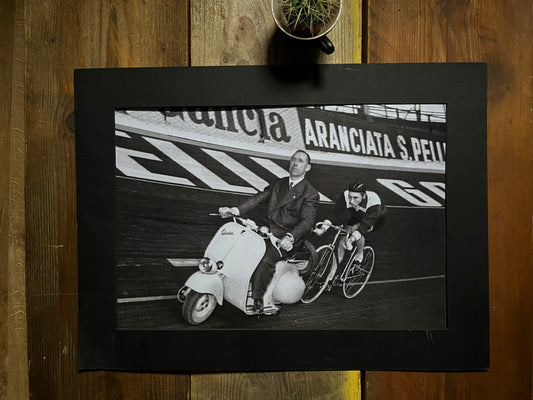 Vintage cycling poster Jacques Anquetil c1957 pista / track