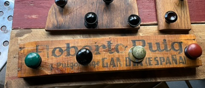 Reclaimed Spanish orange crate coat hanger
