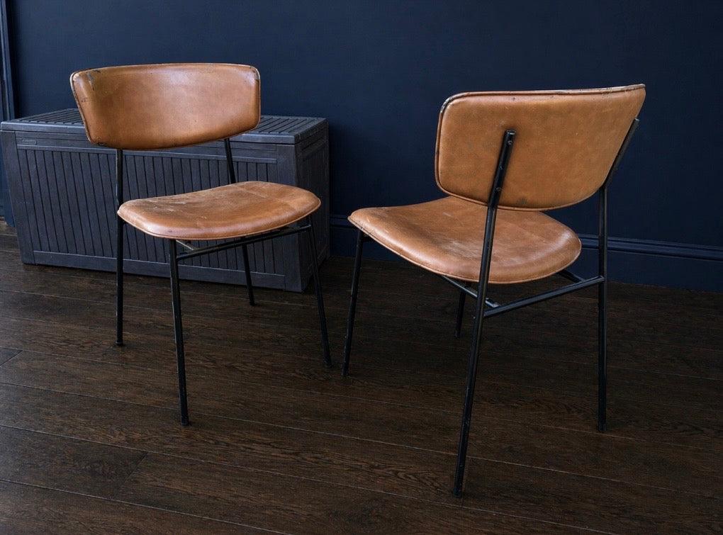 Pair of Calligaris “Fifties” dining chairs for refurbishment