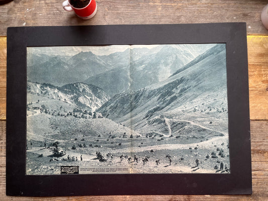 Tour de France vintage print Col d’izoard Alps 1952 Coppi Bobet