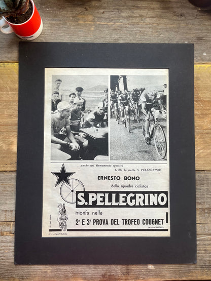 San Pellegrino Giro d'italia advertisement 1961 Ernesto Bono