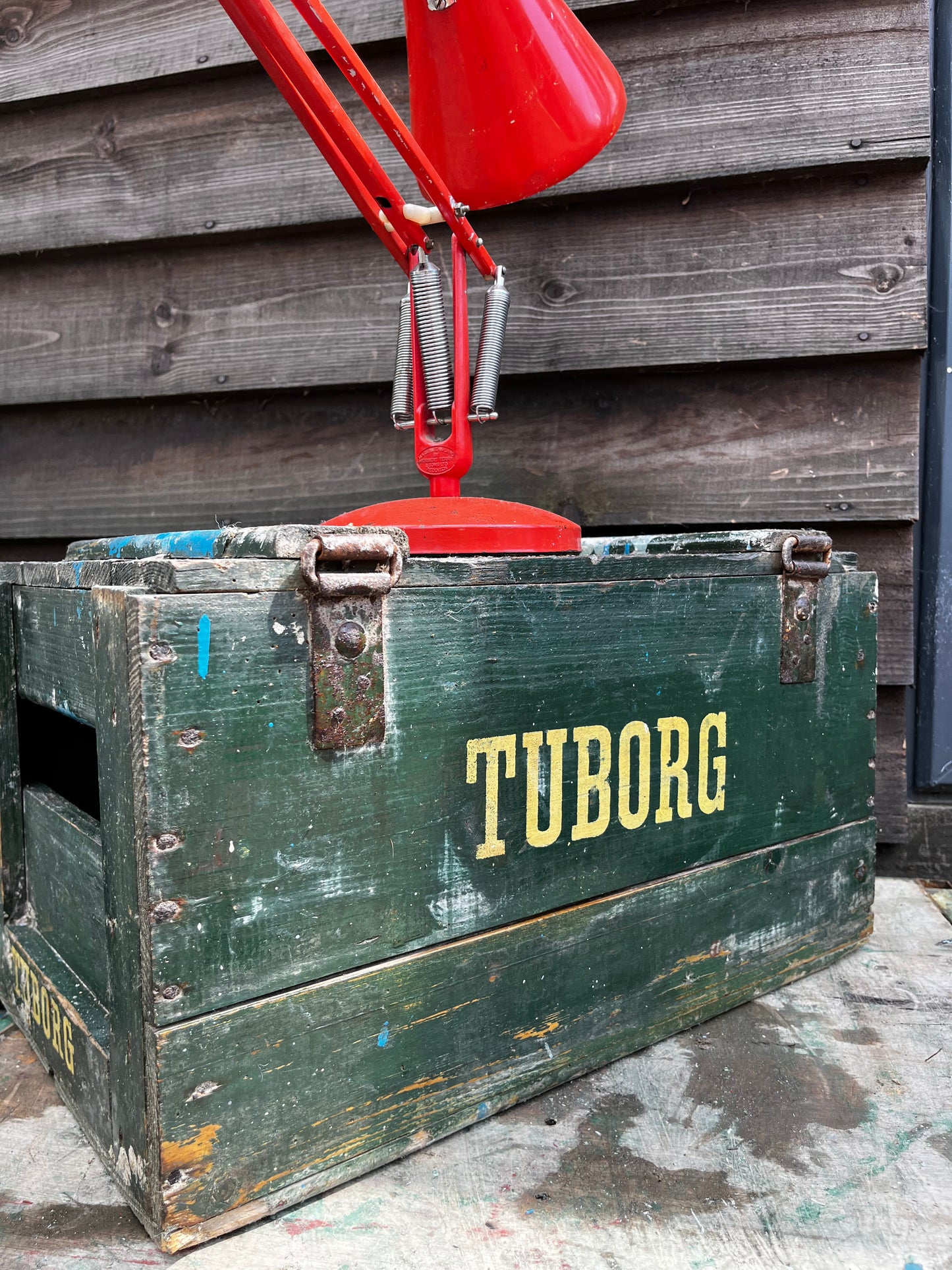 Tuborg Danish beer crate with lid c1950s