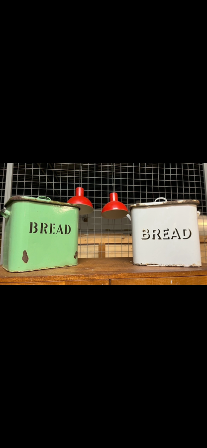 1930s enamel Bread bin White