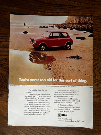 Original Mini clubman advertisement c1971