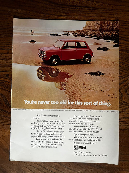 Original Mini clubman advertisement c1971