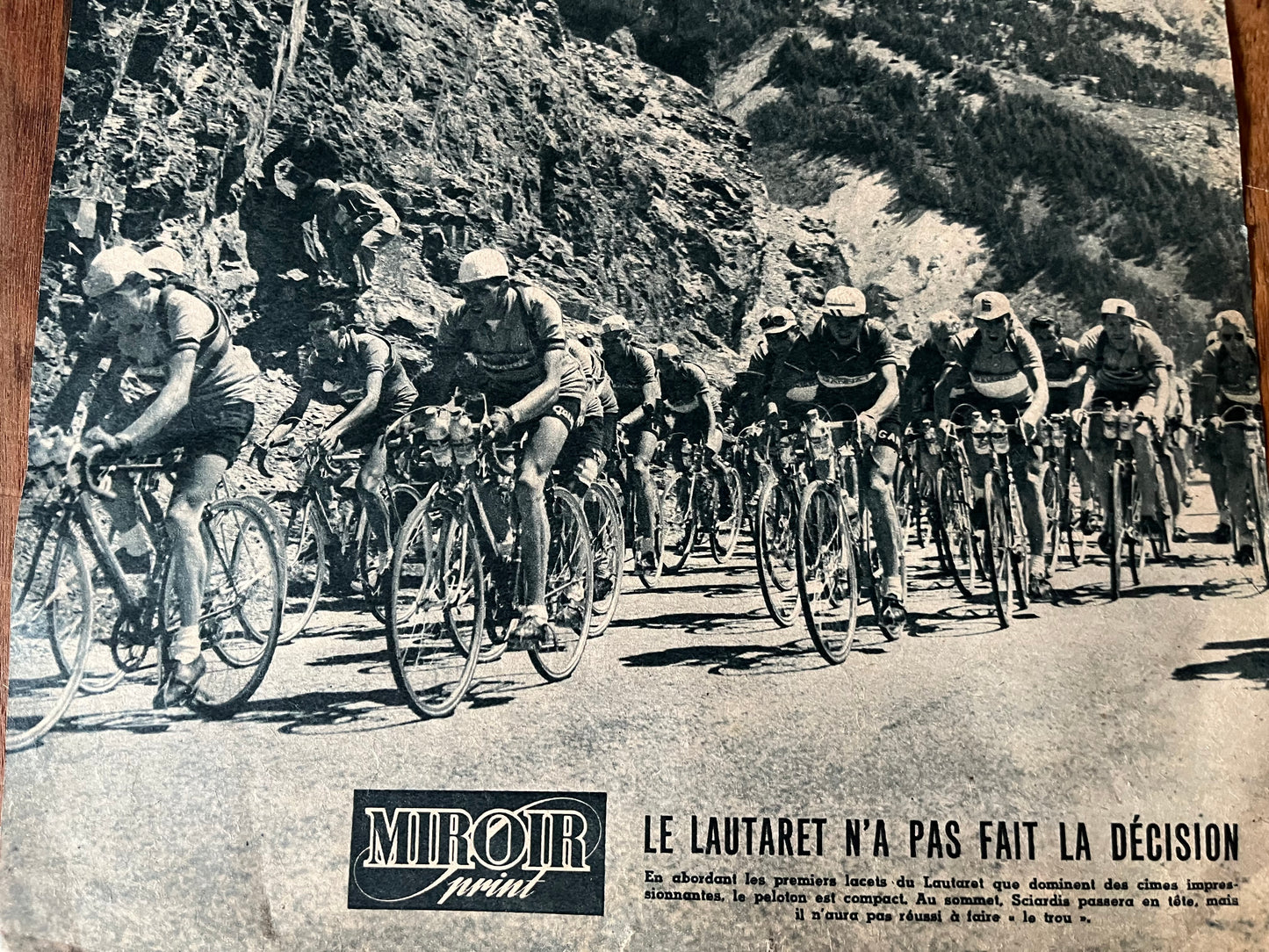 Vintage Tour de France cycling print - Mt Lautaret