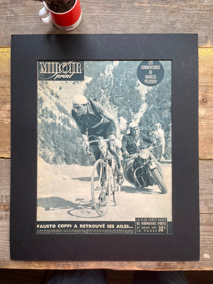 Vintage Cycling Print - Fausto Coppi Bianchi 1951