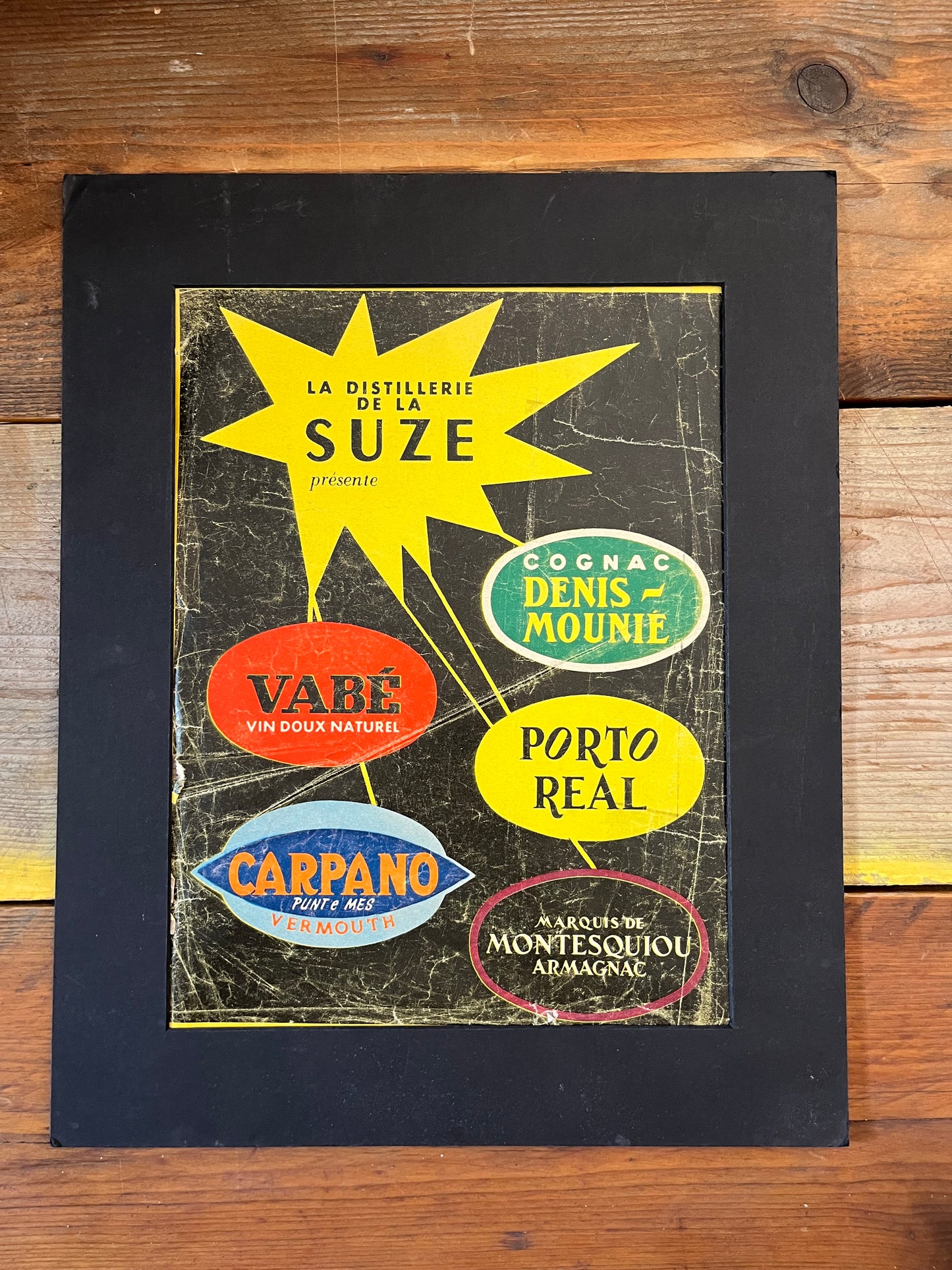 Vintage original advertising Print - Carpano, Suze, France, 1950'S