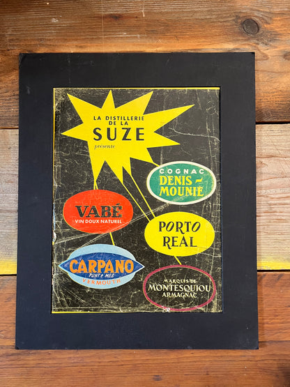 Vintage original advertising Print - Carpano, Suze, France, 1950'S