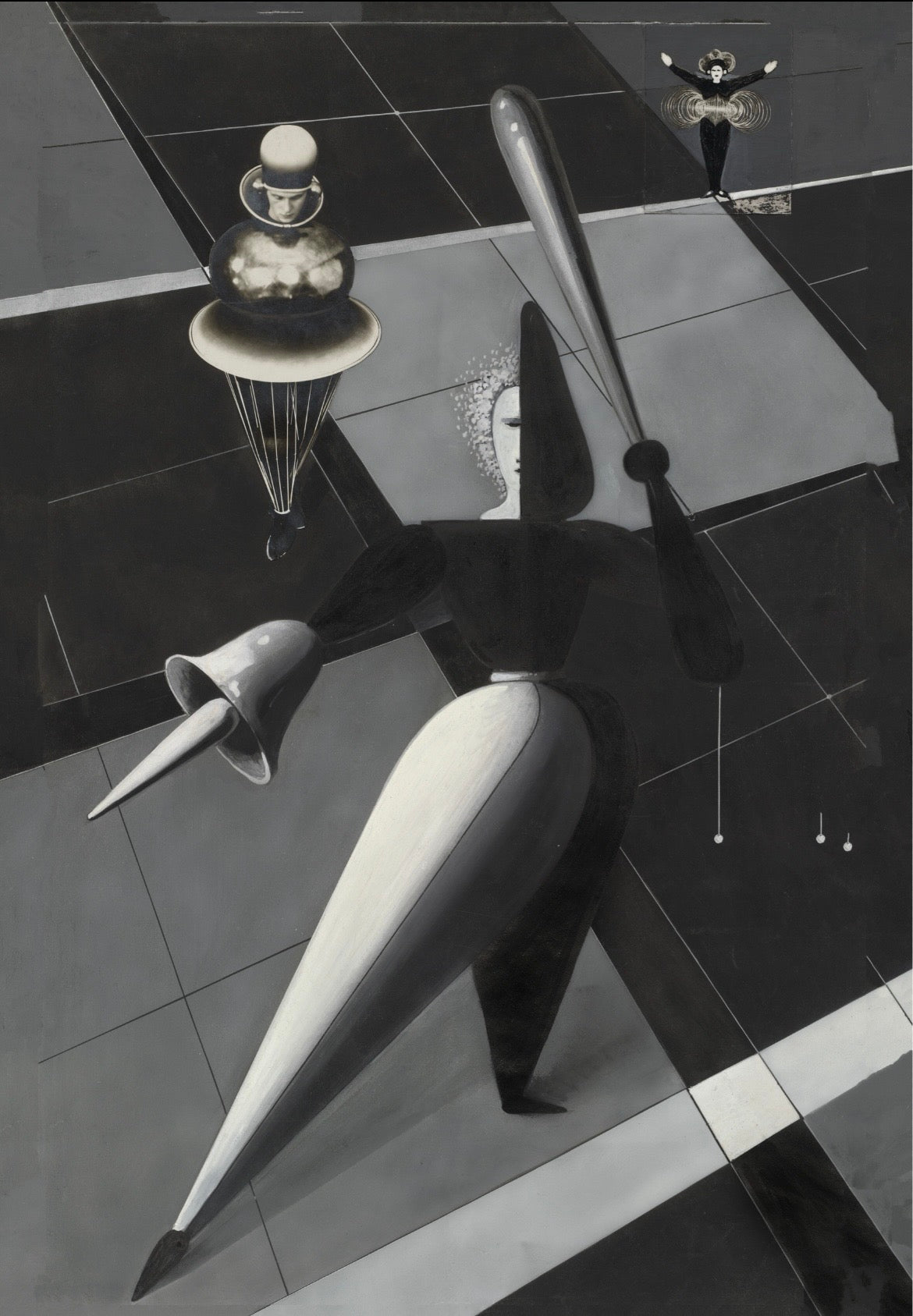 Oskar Schlemmer poster - Figurines in Space Bauhaus poster c1924