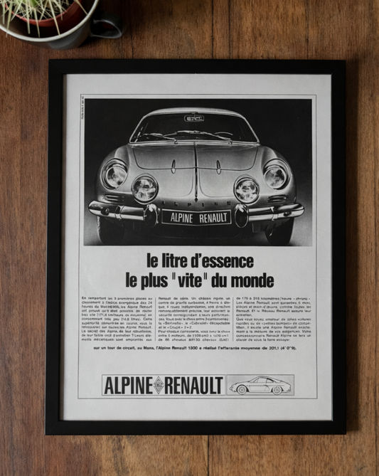 Vintage Renault Alpine 1960s advertising print