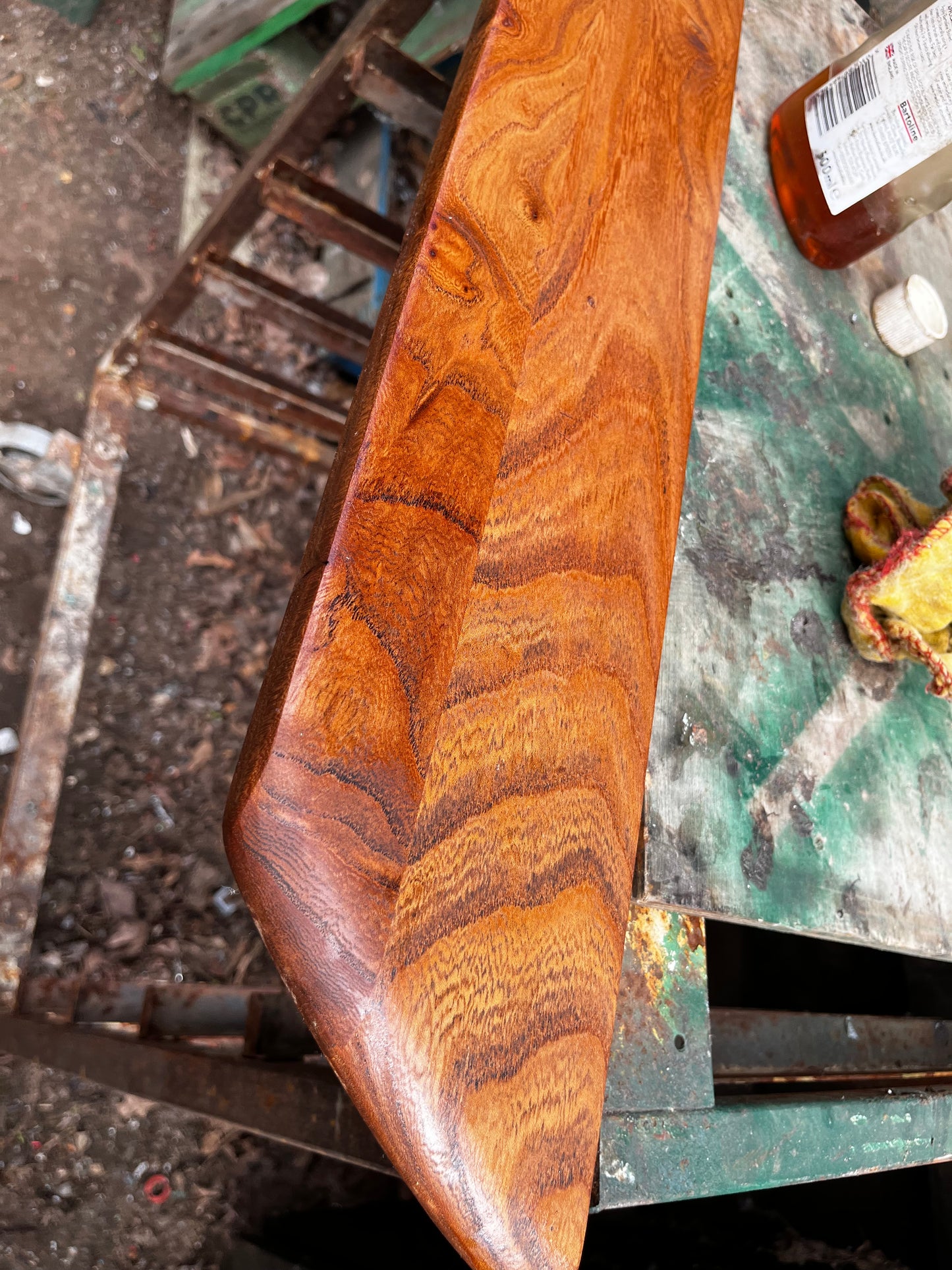 Custom made reclaimed elm shelving