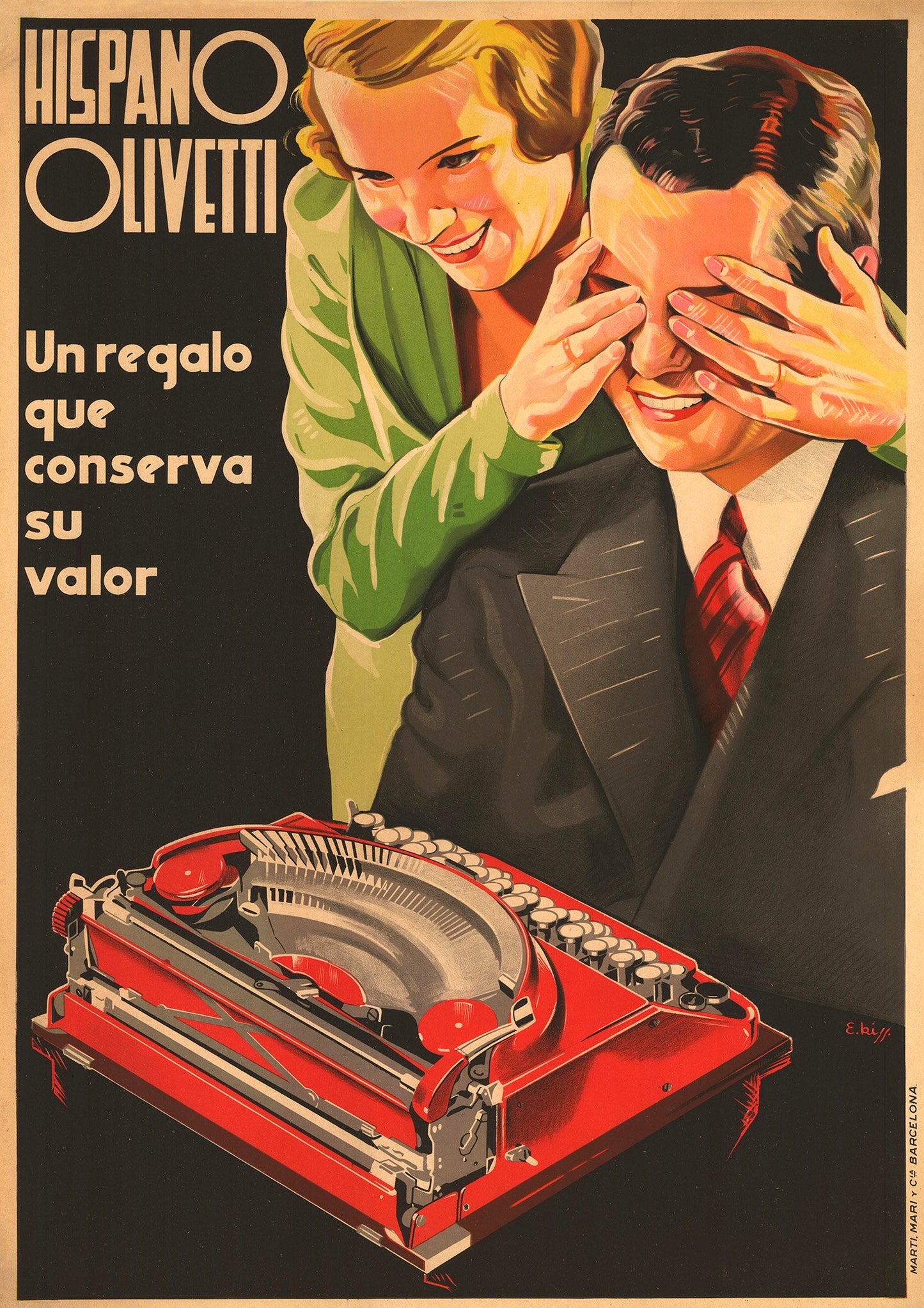 Olivetti Hispano typewriter advertisement - Spain c1935