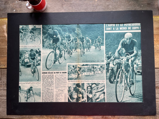 Vintage Cycling Print - Fausto Coppi Tour de France, c1951