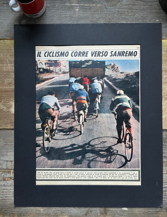 Vintage Cycling Print - Fausto Coppi 1952