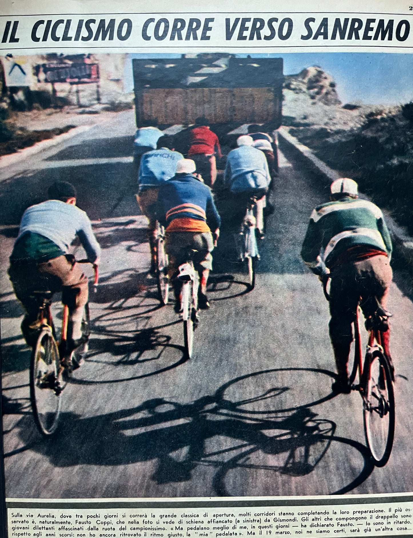 Vintage Cycling Print - Fausto Coppi 1952