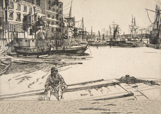 Eagle Wharf James Mcneil Whistler vintage poster c1859