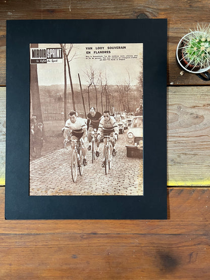 Vintage Cycling Print - Tour de Flanders, Tom Simpson, Rik Van Looy Original c1961