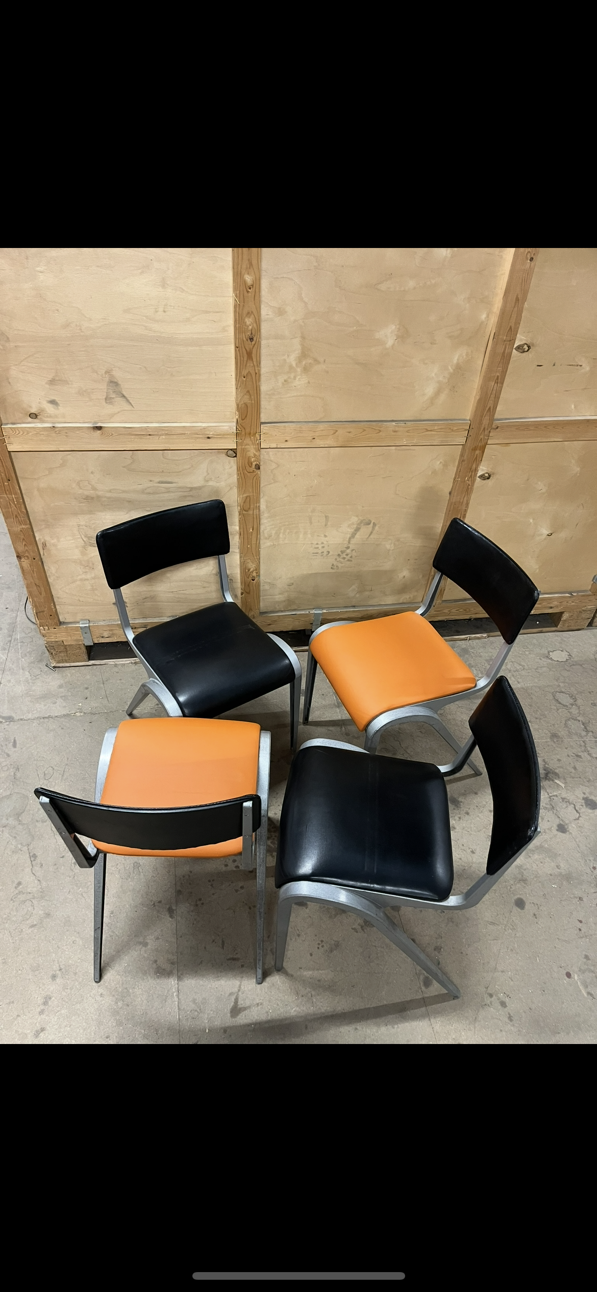 Esavian stacking chairs by James Leonard for ESA set of four