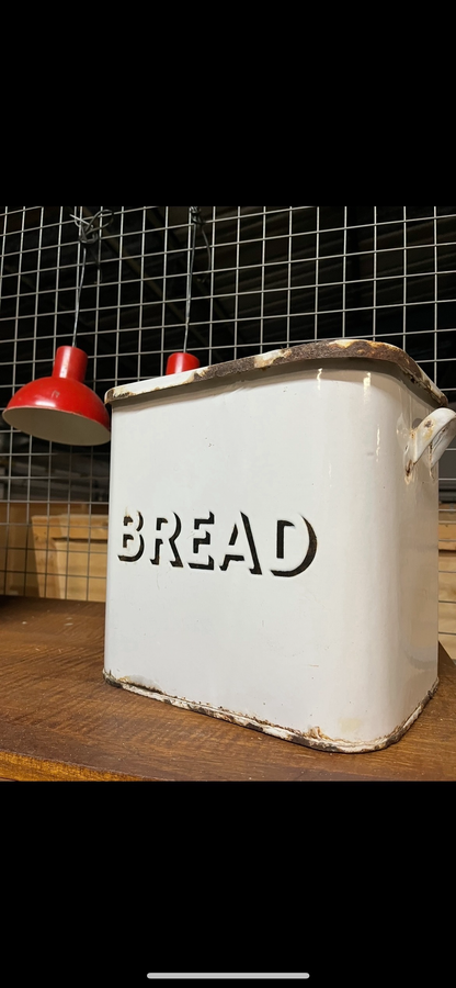 1930s enamel Bread bin White