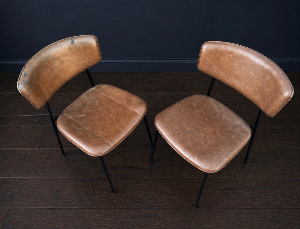 Pair of Calligaris “Fifties” dining chairs for refurbishment