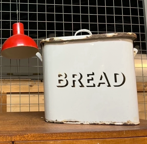1930s enamel Bread bin White