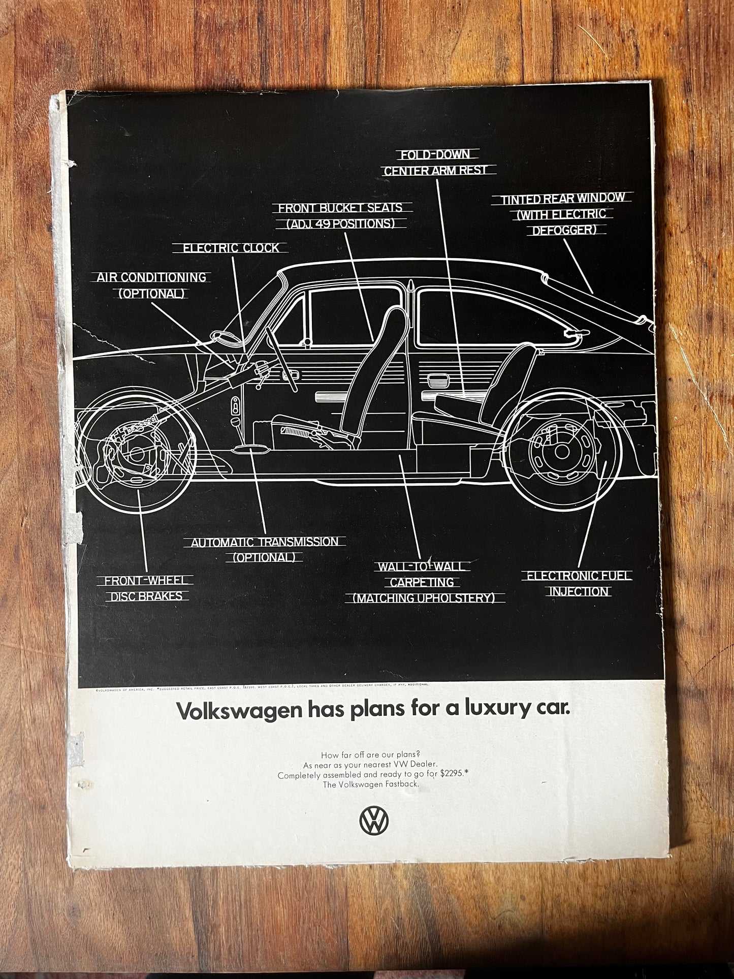 Vintage VW Volkswagen fastback advertisement - 1966