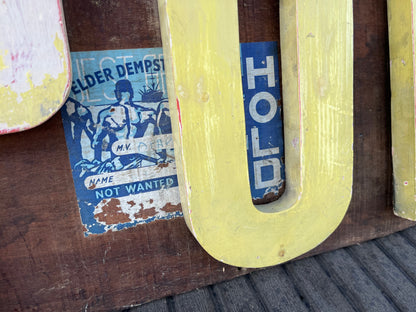 “PORN” reclaimed shop lettering custom signage
