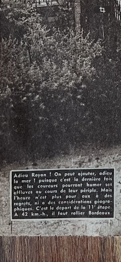Vintage Tour de France cycling print Royan - Bordeaux 1958