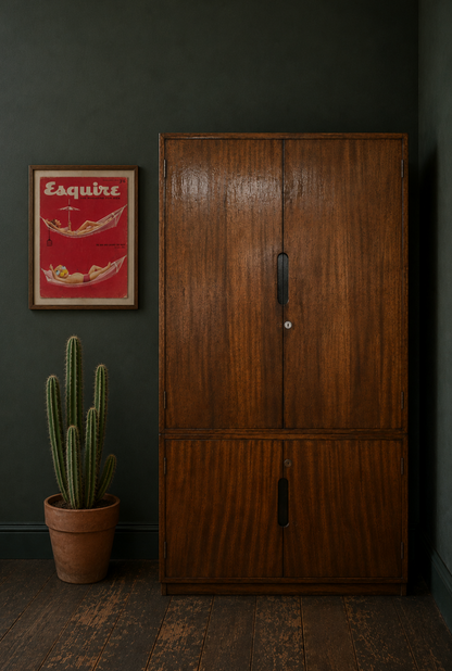 Vintage 1960s brutalist School Iroko cupboard Mid Century By Enham