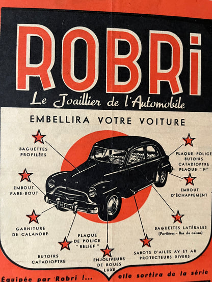 Vintage original Robri car accessories Advertisement  1950's