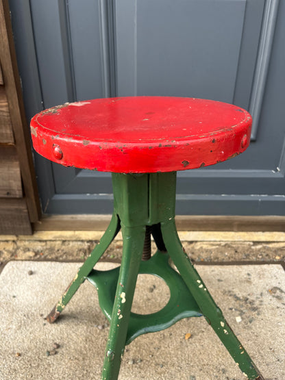 Vintage Industrial stool by Eva Taut c1950s