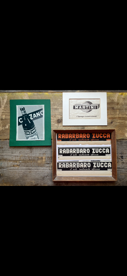 Vintage Martini / Rabarbaro / Cinzano advertising Prints -1950s