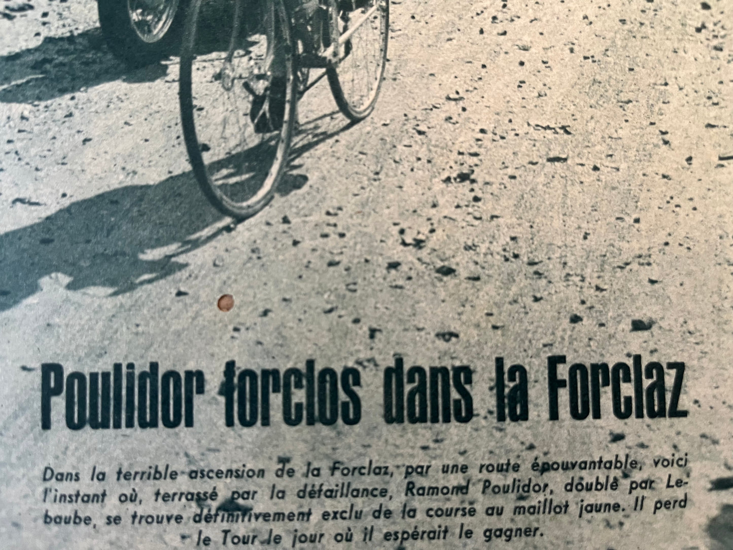 Vintage Cycling Print - Raymond Poulidor, Tour de France, Col de la Forclaz 1963